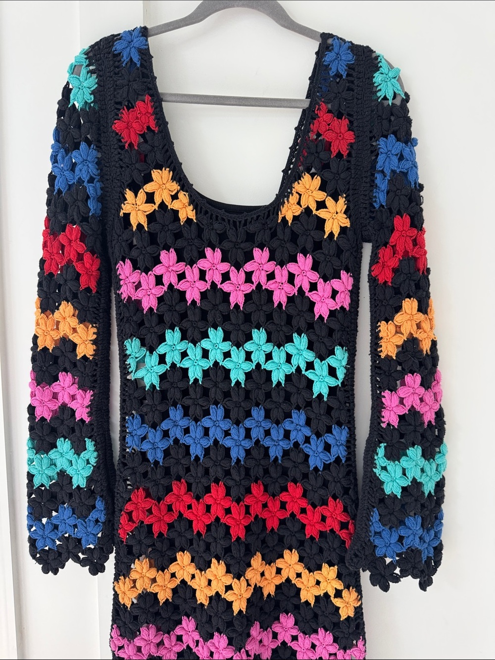 Alex Of Bohemia Crochet Knit Multicolor Dress Size S - Picture 4 of 14